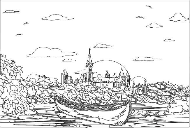 Illustration for odawa beer label