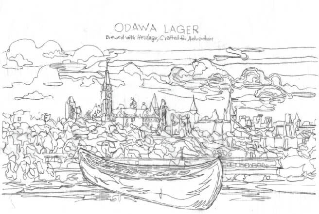 sketch for odawa beer label
