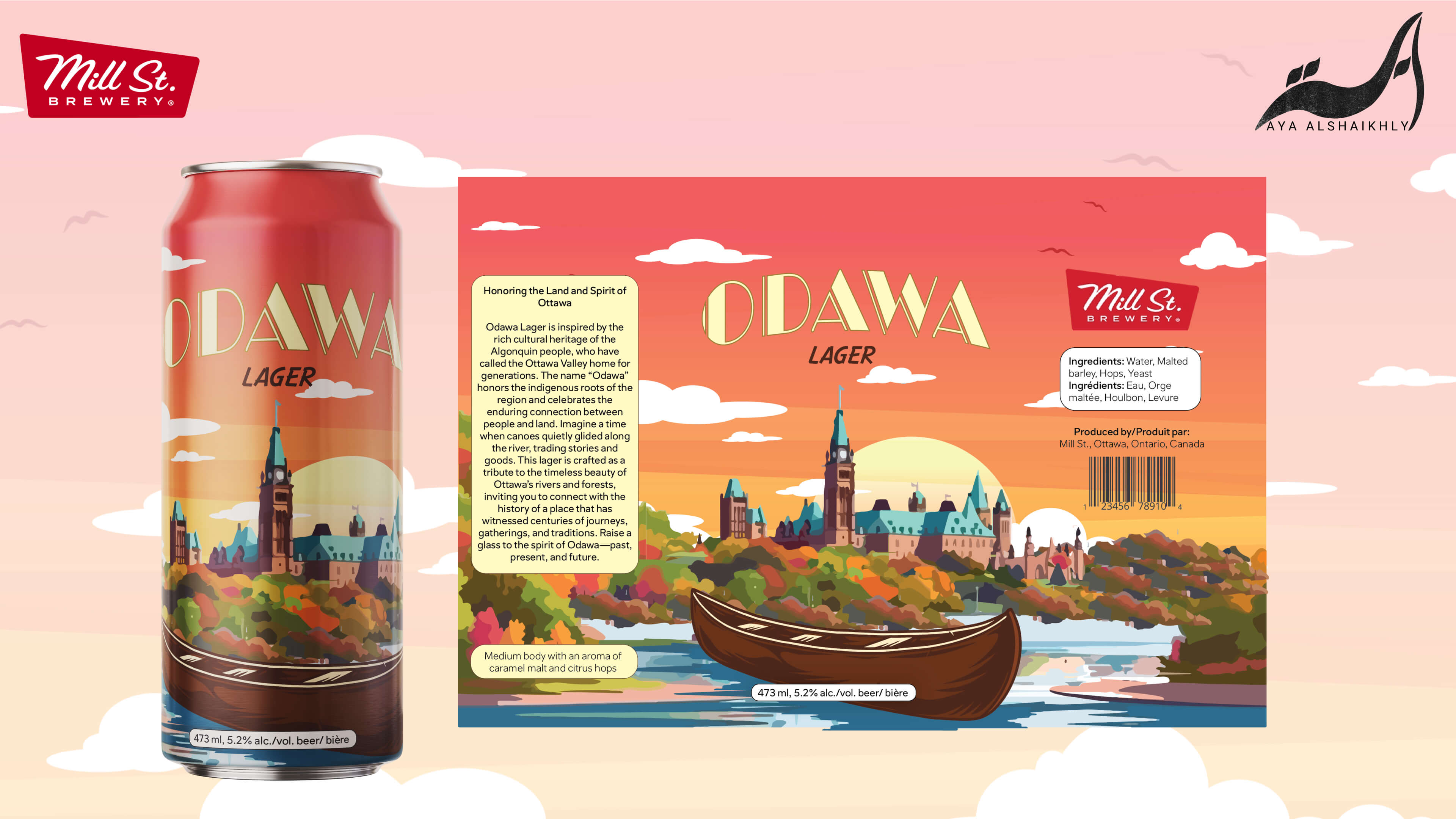 Mockup for odawa beer label