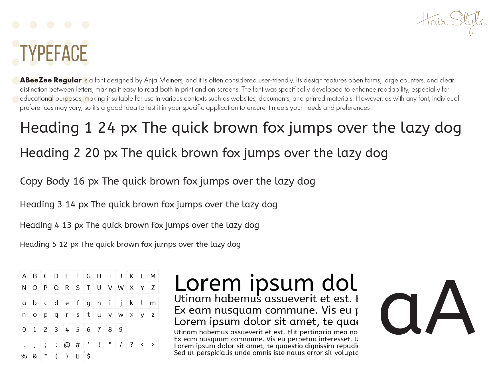 Typography for Hair Style